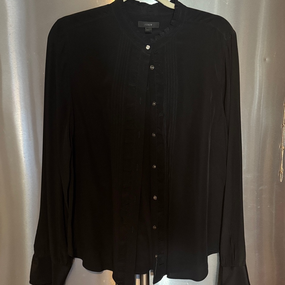 J. Crew Elegant Black Button-Up Blouse